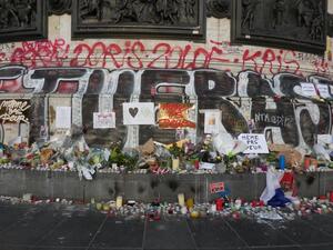 A memorial in Paris commemorates the 132 people who lost their lives in the terrorist attacks on the city in November.