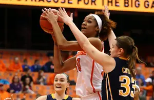 Briana Day scored 26 points and snagged 13 rebounds in a career day for Syracuse. Her big night compensated for SU's poor shooting performance. 