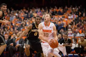Trevor Cooney hit 6-of-11 of his 3-point shots and 7-of-14 from the floor on his way to scoring 25 points. Syracuse crushed Wake Forest, 83-55. 