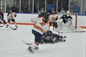 Syracuse beat Mercyhurst on Saturday in overtime after losing to the Lakers on Friday.