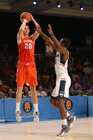 Tyler Lydon contributed with 11 points on Saturday against Wake Forest. He shot 4-of-9 from the field.