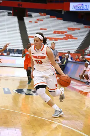 Brianna Butler led the way from 3-point range for Syracuse on Friday. She made 5-of-13 3s on the afternoon and scored 19 points in 19 minutes. 