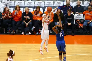 Maggie Morrison shot 8-of-13 from the field and 7-of-12 from behind the 3-point arc on her way to a 25-point night. Her surprise performance allowed Syracuse to push past No. 12 Duke.