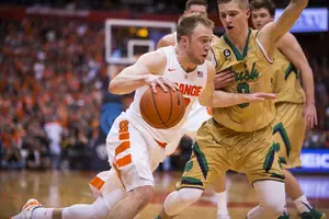 Trevor Cooney scored 22 points against Notre Dame on Thursday night. He has a history of beating up on the Fighting Irish.