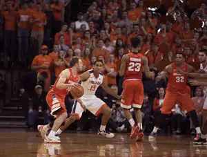 Trevor Cooney (10) had one of his worst performances of the season, scoring just eight points. Syracuse's offense managed without him, but  Malachi Richardson and Michael Gbinije had to pick up the slack. 