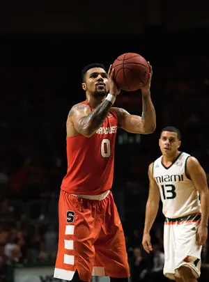 Syracuse point guard Michael Gbinije had his worst game of the season with a season-low 10 points and he shot just 4-of-9 from the free-throw line. 