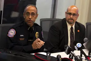Department of Public Safety Chief Bobby Maldonado (left) said an extensive search for the four missing shotguns was conducted throughout the rural area where they were lost, but they could not be found.