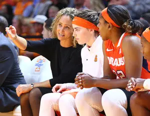 Tammi Reiss is in her first year as an assistant at Syracuse. After graduating from Virginia in 1992, she's switched back and forth between playing, coaching and acting.