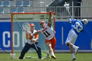 Duke's Justin Guterding has a team-high 42 points this season. He and the Blue Devils take on Syracuse on Saturday at noon.