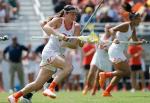 Kayla Treanor scored six goals for Syracuse on Saturday. She's leading the Orange with 18 goals, 12 assists and 30 points on the season. 
