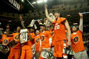 Syracuse advanced to the Final Four on Sunday and a couple of its recent standout alumni were in attendance.