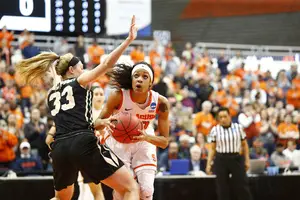 Briana Day took two charges and grabbed a game-high 12 rebounds in Syracuse's blowout win over Army. 