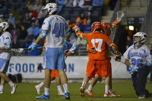 Dylan Donahue and Syracuse downed North Carolina, 13-7, clinching a spot in the ACC tournament. 