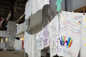 Vera House is working to educate the public about sexual assault through their Clothesline Project which is hanging in Destiny USA.