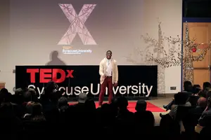 Ronald Taylor, a senior political science and policy studies dual major, performed a spoken word piece at 2015's TEDx conference.