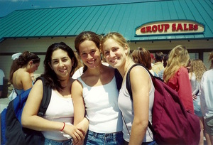 (FROM LEFT) Rachel Nargiso, Emily Collins and Katie Almeter on their high school senior class trip.