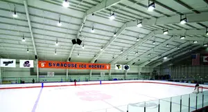 The rink at Tennity, shown here with frozen ice, recently had its ice melt after a heat exchanger stopped working.