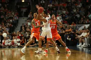 Michael Gbinije (left) and Malachi Richardson (right) both worked out at the NBA Draft Combine on Thursday. Find out how they did.