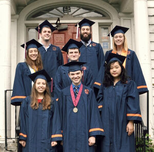 The Class of 2016 is pictured as follows from left to right starting with the top row: Jesse Dougherty, Logan Reidsma, Maggie Cregan, Sam Blum, Michelle Sczpanski, Annie Palmer, Brett Samuels and Margaret Lin.