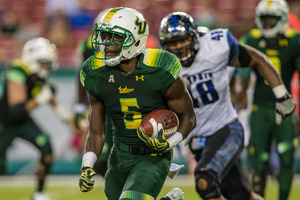 Running back Marlon Mack missed South Florida's last game with a concussion but head coach Willie Taggart said he is 