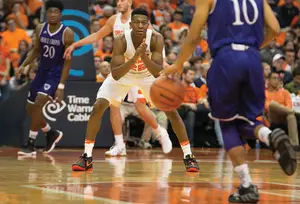 Tyus Battle likes to spend his alone time in the gym playing basketball. As a freshman for Syracuse, he's already established himself as a contributor.
