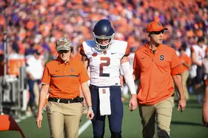 Eric Dungey was knocked out of the game in the first quarter against Clemson. He did not return.