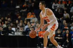 Tyler Lydon went 4-for-9 in 36 minutes on Tuesday and racked up nine points against the Badgers.