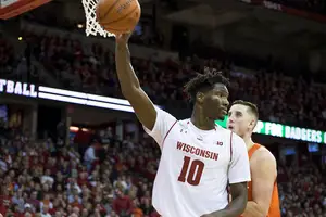 Wisconsin's Nigel Hayes was one point away from a triple-double. He had 11 rebounds and 10 assists.
