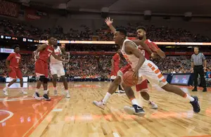 Tyus Battle and the Orange ran past an undersized Cornell team that put up a little resistance before giving way in an 80-56 blowout.