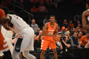 Tyus Battle (25) could jolt Syracuse's lineup and become a regular starter. The freshman guard has started back-to-back games after coming off the bench in the previous six. 