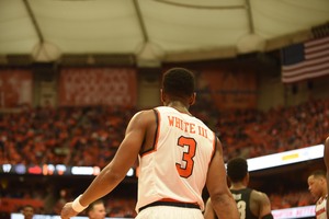 Andrew White III recorded his tenth-straight double digit scoring performance with 12 points in the loss. 