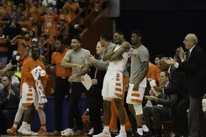 Syracuse players had plenty to celebrate in SU's double-digit victory against Pitt. 