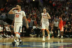 London Perrantes hit five first-half three pointers against Syracuse in the Elite Eight and will be the key player in UVA's offense. 