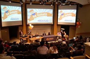 Candidates for the 60th Legislative Session debate at a Student Association sponsored event.
