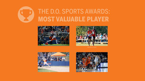 The five teams represented for this award are: Football, Cross Country / Track & Field, Softball, and Women's Basketball. 