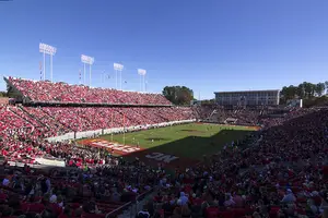 55,260 packed Carter-Finley Stadium in Raleigh, North Carolina, in the SU-NC State matchup two years ago. 