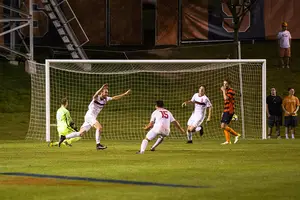 Cornell midfielder Ryan Hill nutmegged Syracuse's Hendrik Hilpert for the Big Red's 1-0 victory. 