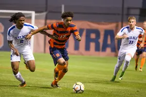 Syracuse scored its first goal of the game in the 78th minute but couldn't find the equalizer in its 2-1 loss to Duke on Friday night.