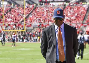 As senior deputy athletic director, Herman Frazier is responsible for most of the day-to-day functioning of SU Athletics, including forming the football schedule.