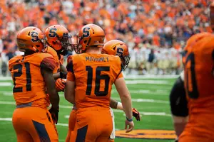 Syracuse's bowl eligibility could be determined by backup quarterback Zack Mahoney with Eric Dungey still listed as questionable. 