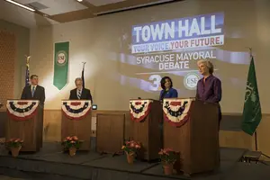 Candidates discussed environmental and energy issues facing Syracuse, along with Interstate-81, the city-county merger proposal and poverty in the city.