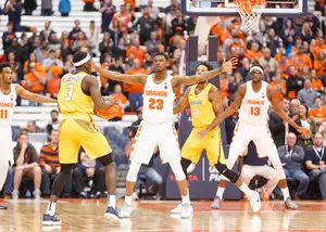 Battle did not play the last 11:26, but Syracuse was able to hold on, downing Toledo on Wednesday night.