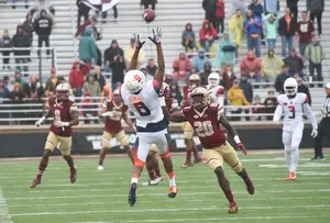 Last season, wide receiver Steve Ishmael caught eight passes for 108 yards and a touchdown. This season, it'll be Ishmael's last game of his career, and he'll likely play without his quarterback Eric Dungey due to injury.