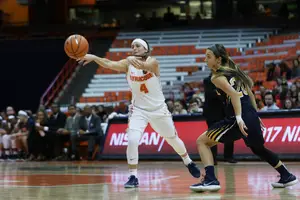 Tiana Mangakahia couldn't do enough to help Syracuse topple No. 2 Notre Dame on Thursday.
