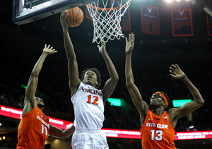 Syracuse, which was expected to be stifled by Virginia's dominant defense, held its own early on, but ultimately could not recover from an early second half scoring barrage from the Cavaliers. 