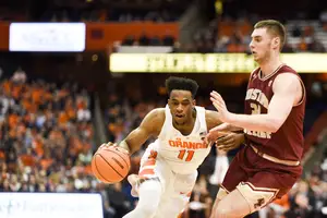 Oshae Brissett scored 12 points on 4-of-6 shooting in a 10-minute span of the first half. 