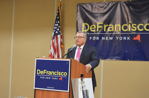 DeFrancisco has held several public offices, including the Syracuse City School District Board of Education and the Common Council.