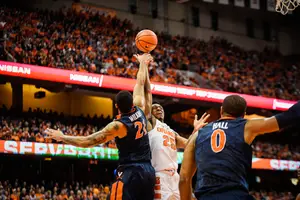 Syracuse's offense struggled all afternoon against Virginia's smothering pack line defense.