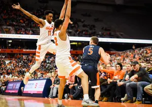 Syracuse's pressure too often was beaten down the middle of the floor by Virginia in SU's loss on Saturday.