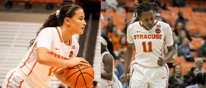 Syracuse shooting guards Nikki Oppenheimer (left) and Gabrielle Cooper (right) played against each other growing up, but have since become good friends.